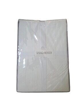 Spring+Mercer 100% Cotton Sateen Duvet Cover Set King White Bedding Cottage Chic